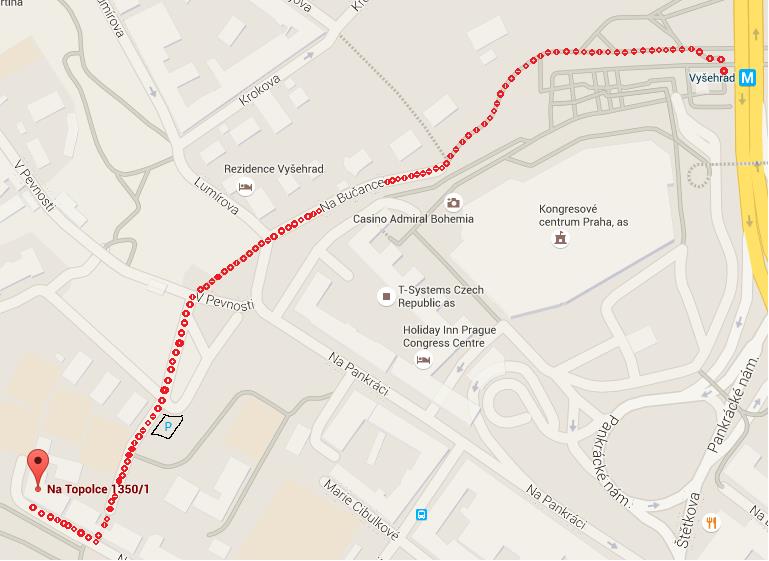 Metro Vyšehrad - ulice Na Topolce 1